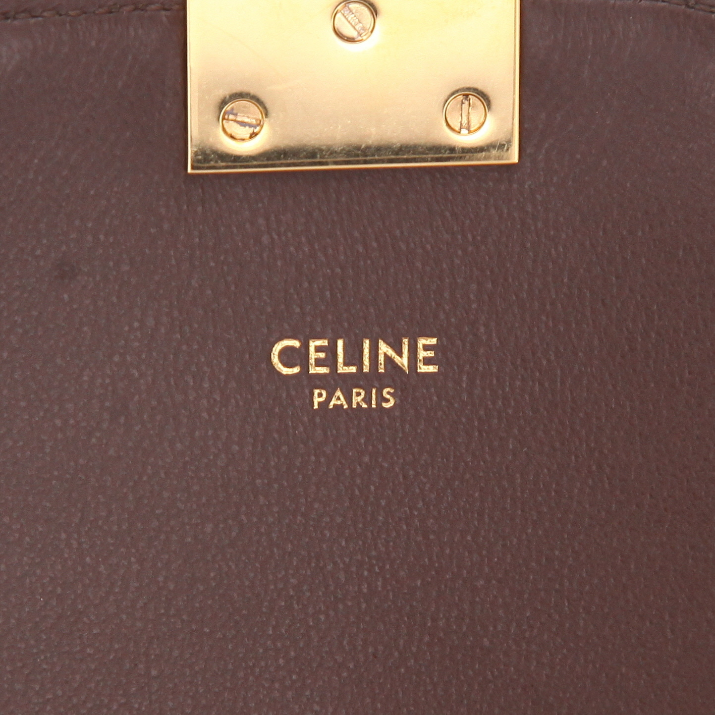 Bolso de mano Celine  C bag en cuero acolchado marrón - Detail D2