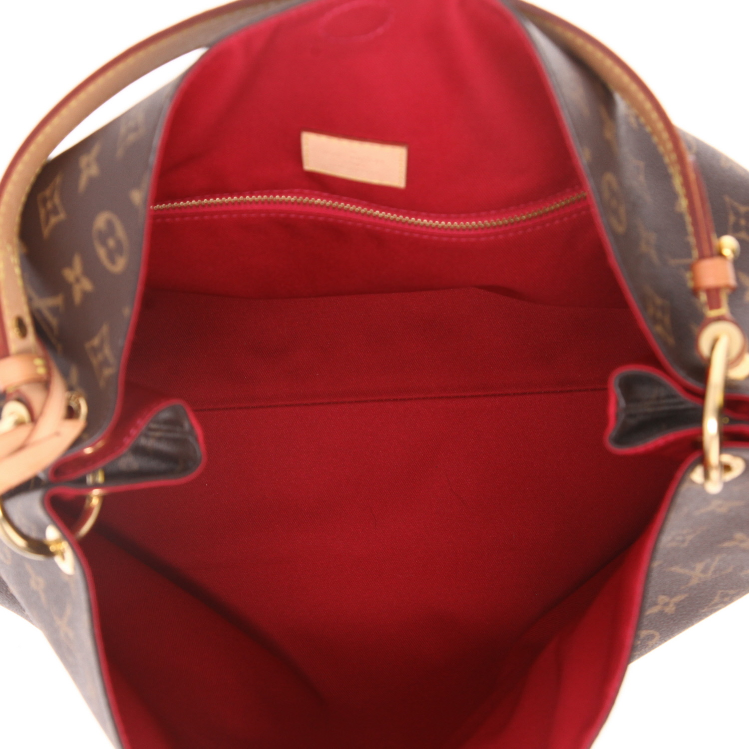 Bolso de mano Louis Vuitton  Graceful en lona Monogram marrón y cuero natural - Detail D3