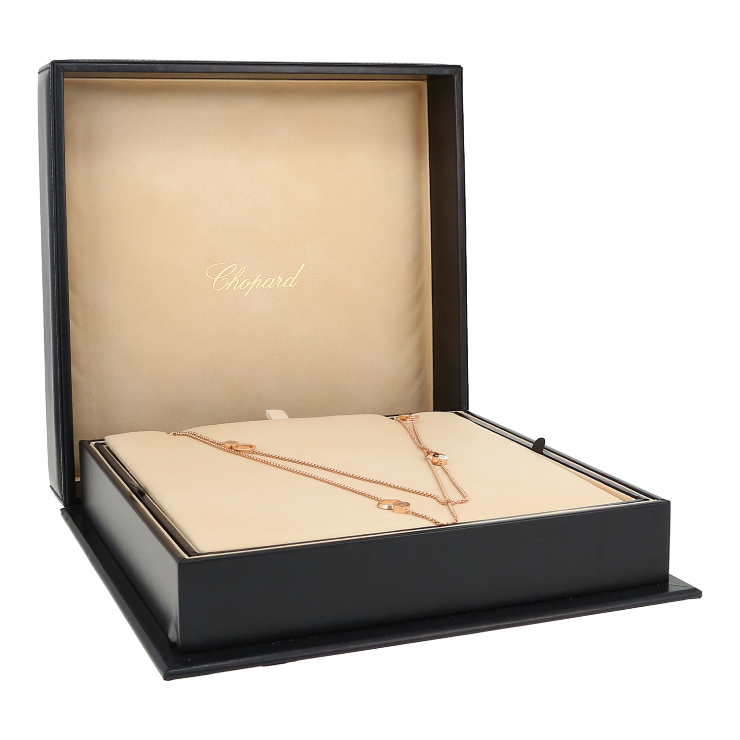 Chopard Happy Bubble long necklace in pink gold and diamonds - Detail D2