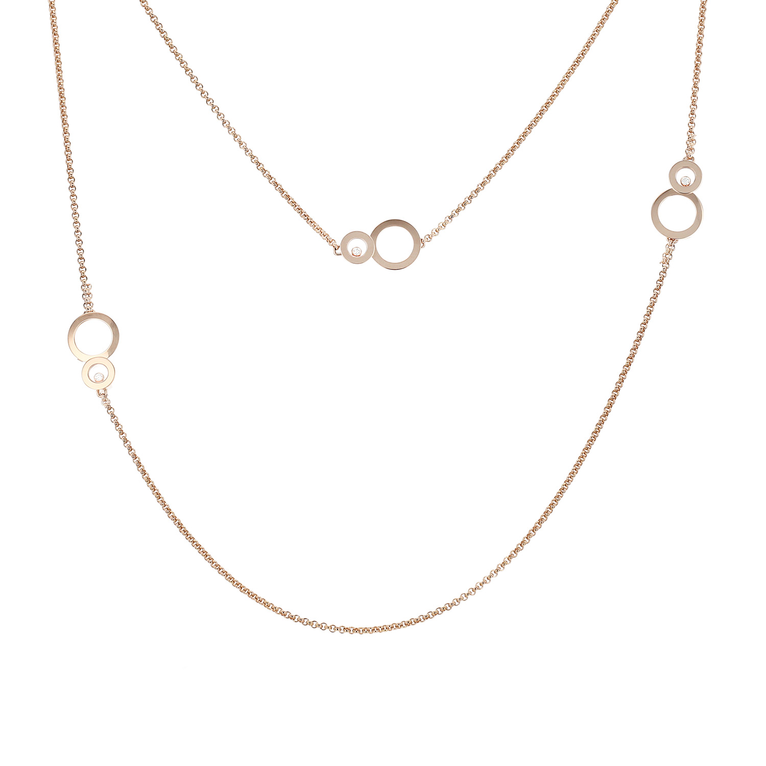 Collar Chopard Happy Bubble de oro rosa y diamantes - Detail D3