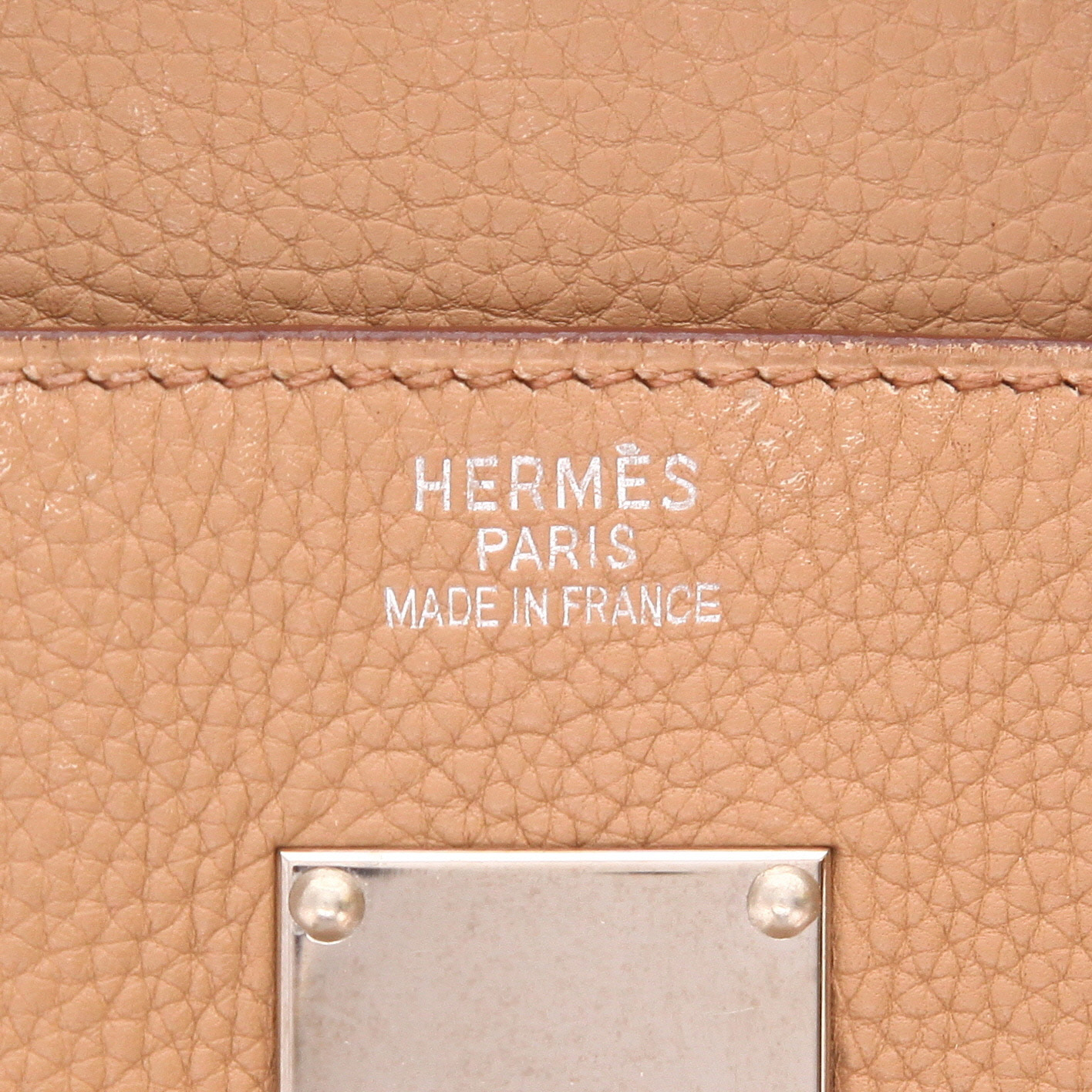 Borsa weekend Hermès  Haut à Courroies in pelle togo marrone - Detail D2