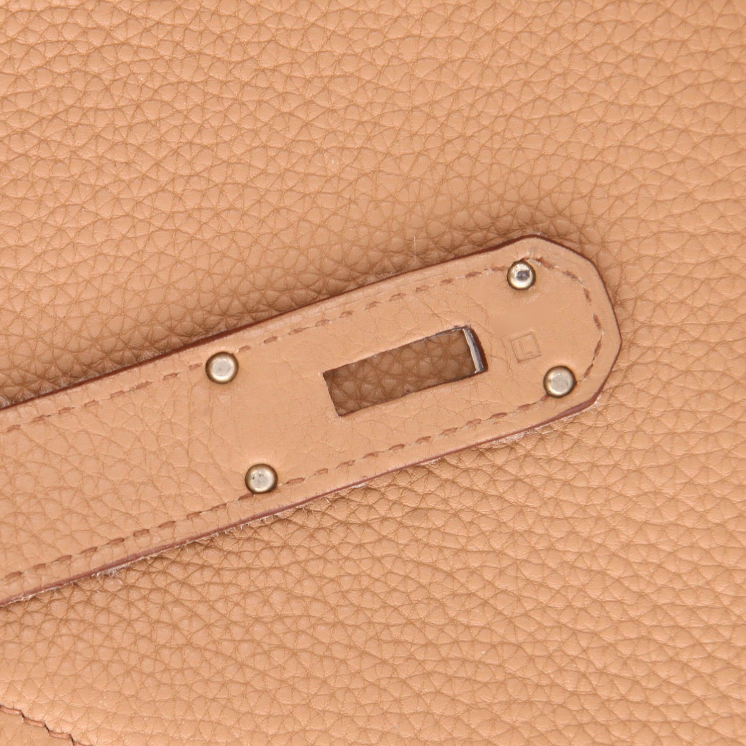 Borsa weekend Hermès  Haut à Courroies in pelle togo marrone - Detail D4