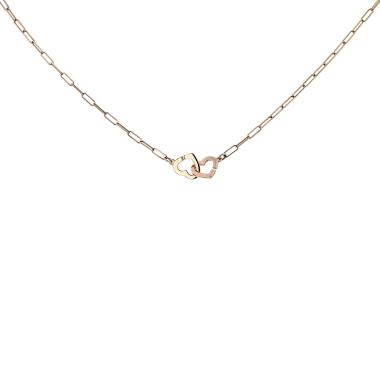 Collar Dinh Van Double coeurs R9 de oro rosa