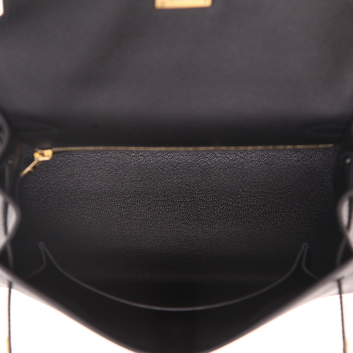 Sac à main Hermès  Kelly 25 cm en cuir epsom noir - Detail D3