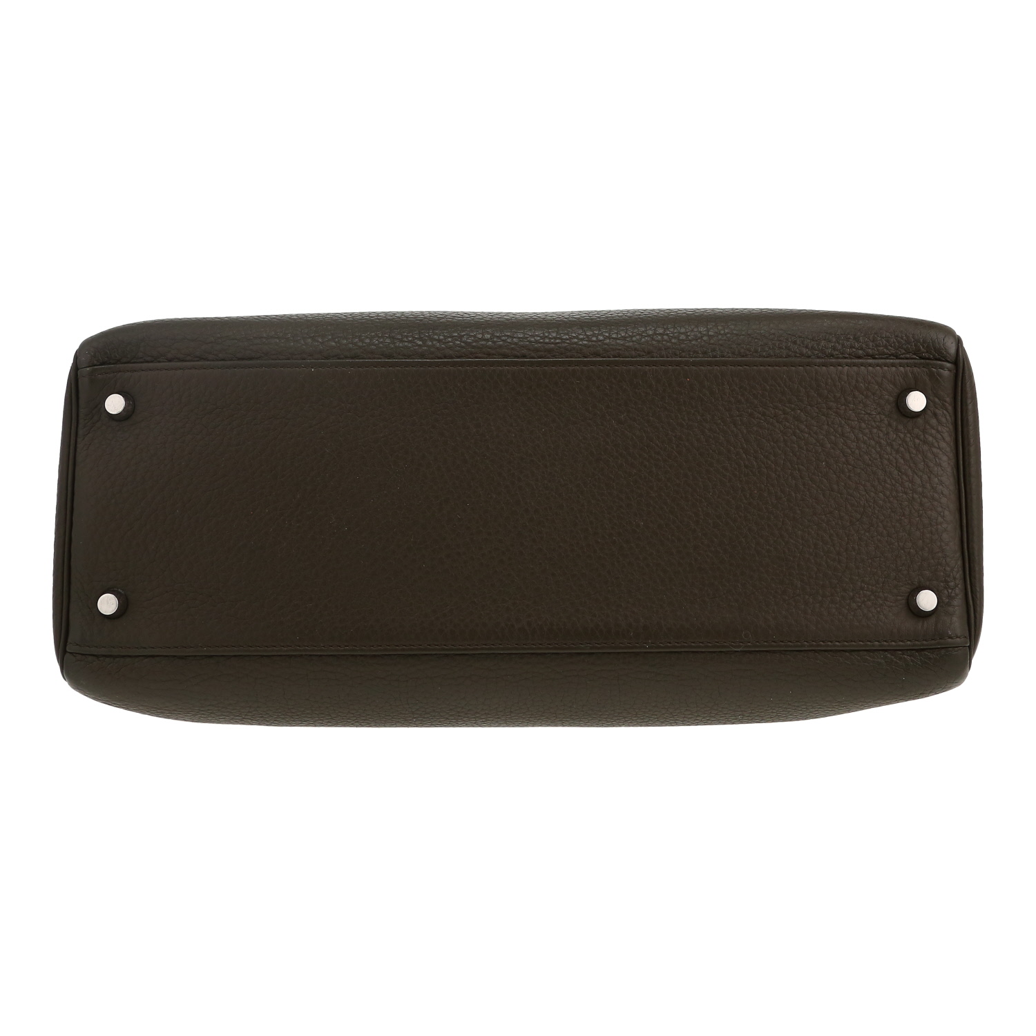 Hermès  Kelly 35 cm handbag  in anthracite grey togo leather - Detail D1