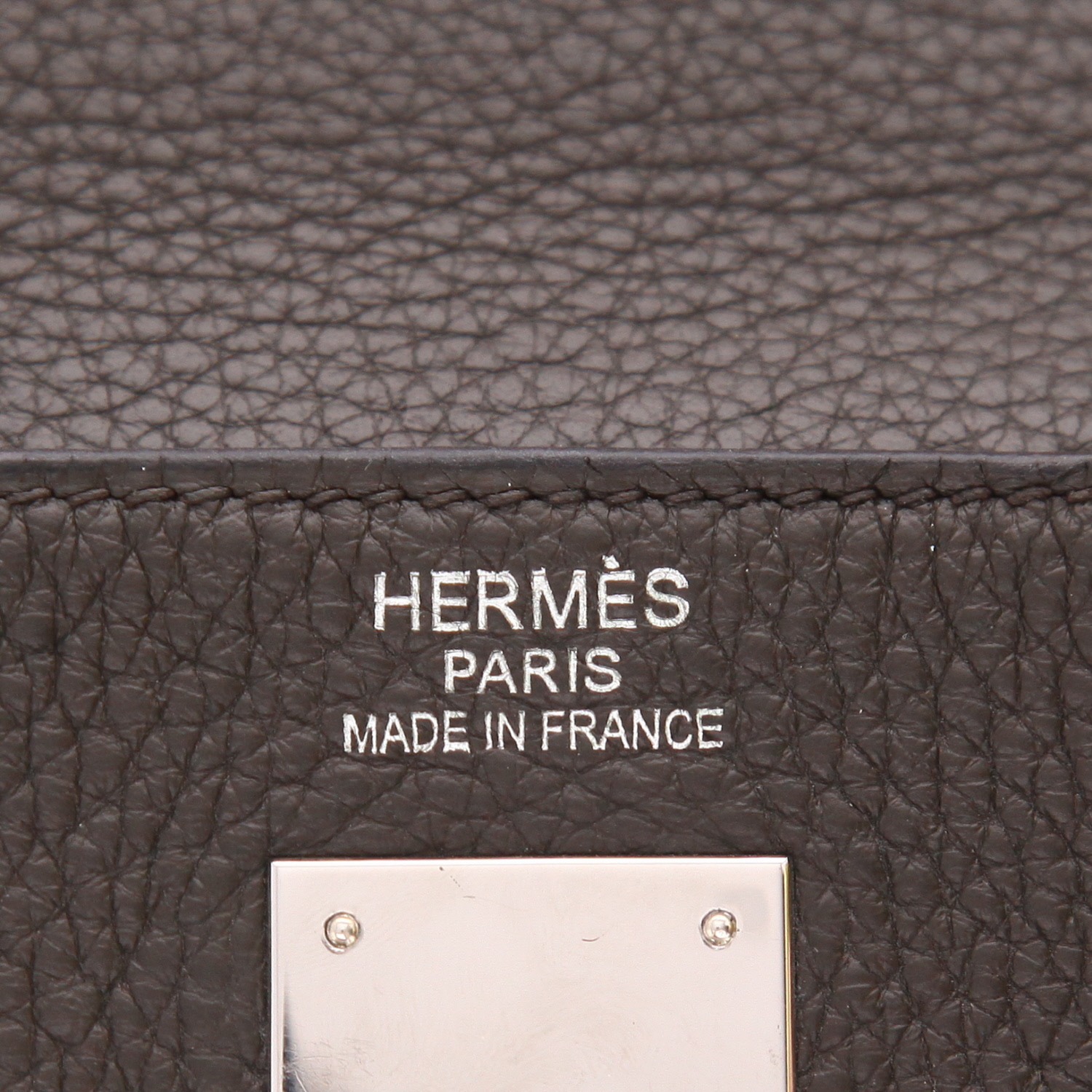 Hermès  Kelly 35 cm handbag  in anthracite grey togo leather - Detail D2