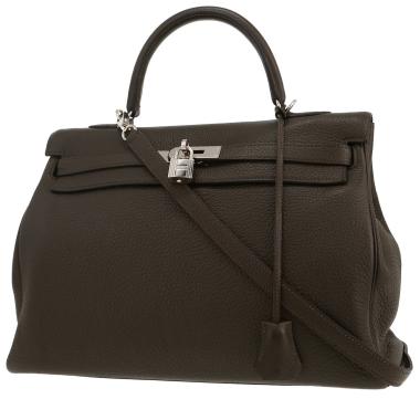 Borsa Hermès  Kelly 35 cm in pelle togo grigio antracite