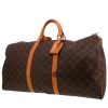 Bolsa de viaje Louis Vuitton  Keepall 55 en lona Monogram marrón y cuero natural - 00pp thumbnail