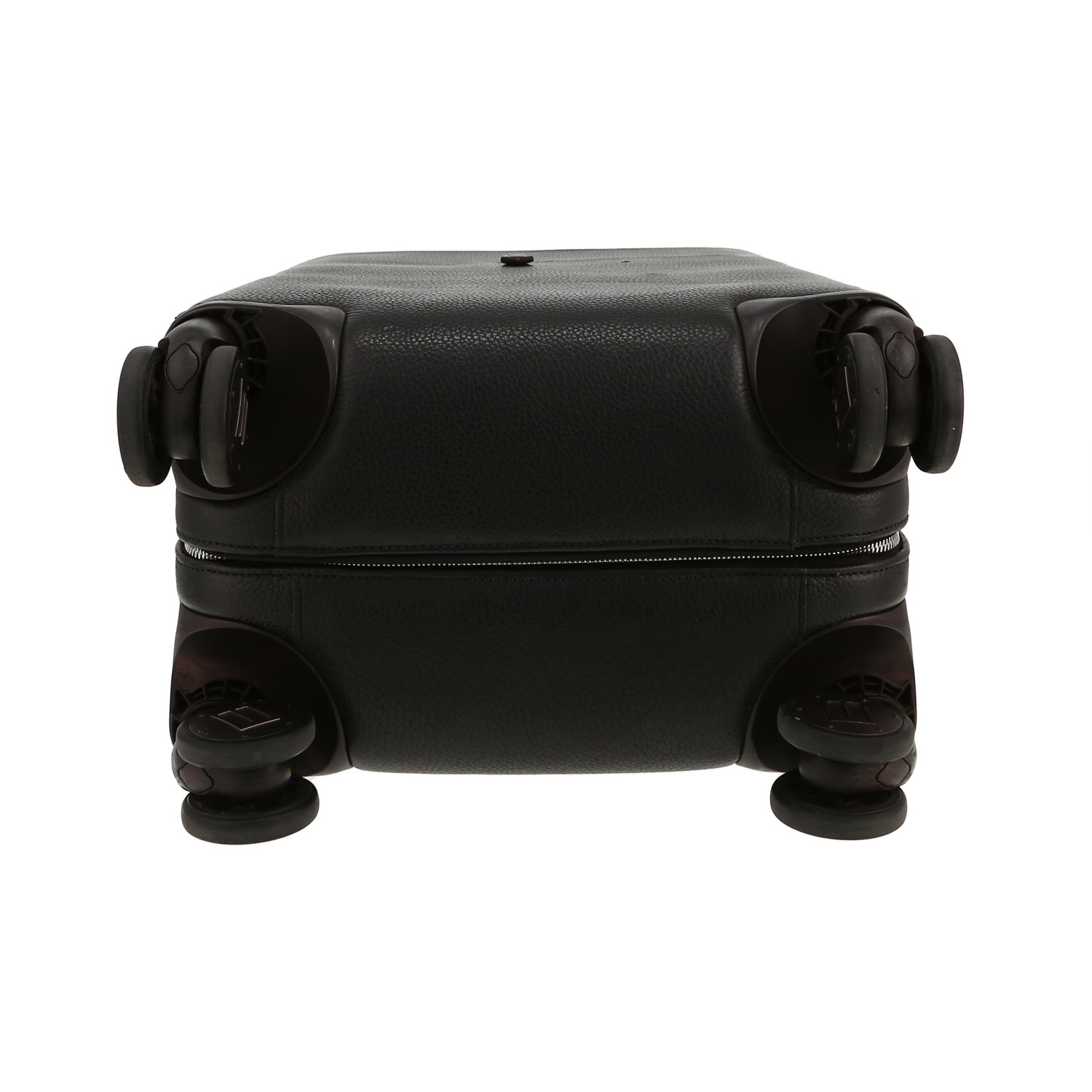Berluti   suitcase  in black grained leather  and brown leather - Detail D1