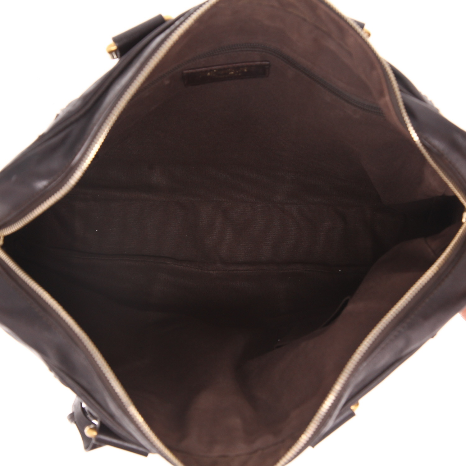 Bolso de mano Saint Laurent   en cuero marrón - Detail D3