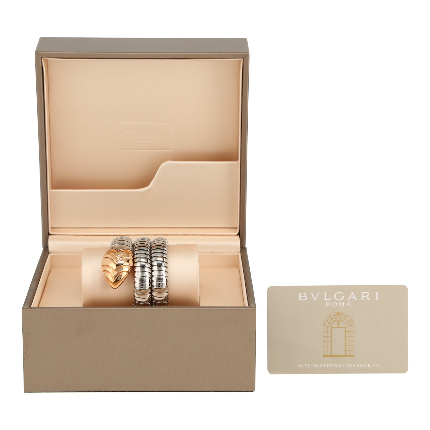 Articulated Bulgari Serpenti bracelet in yellow gold and stainless steel - Detail D2