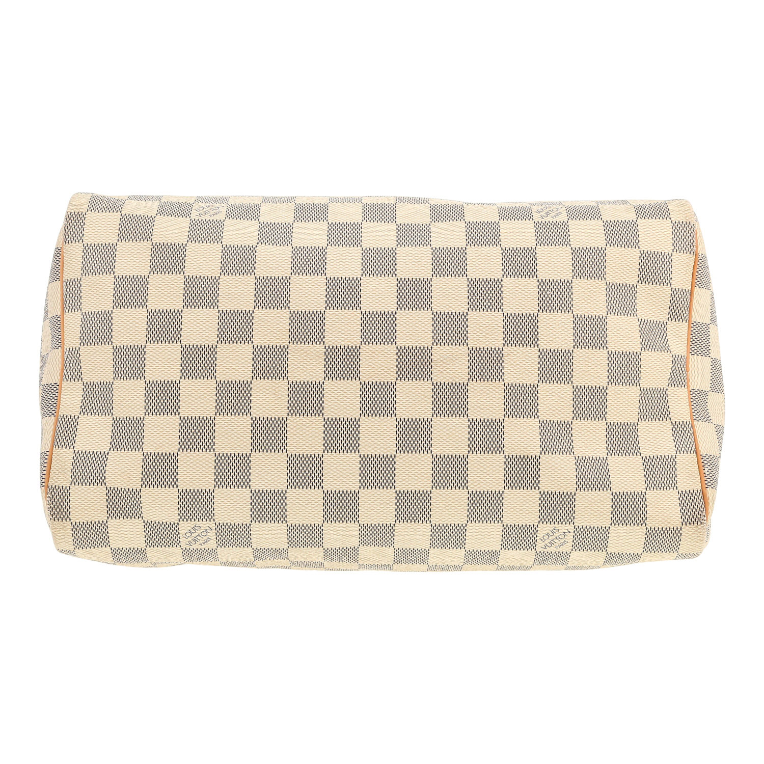 Borsa Louis Vuitton  Speedy 30 in tela a scacchi azzurro e pelle naturale - Detail D1