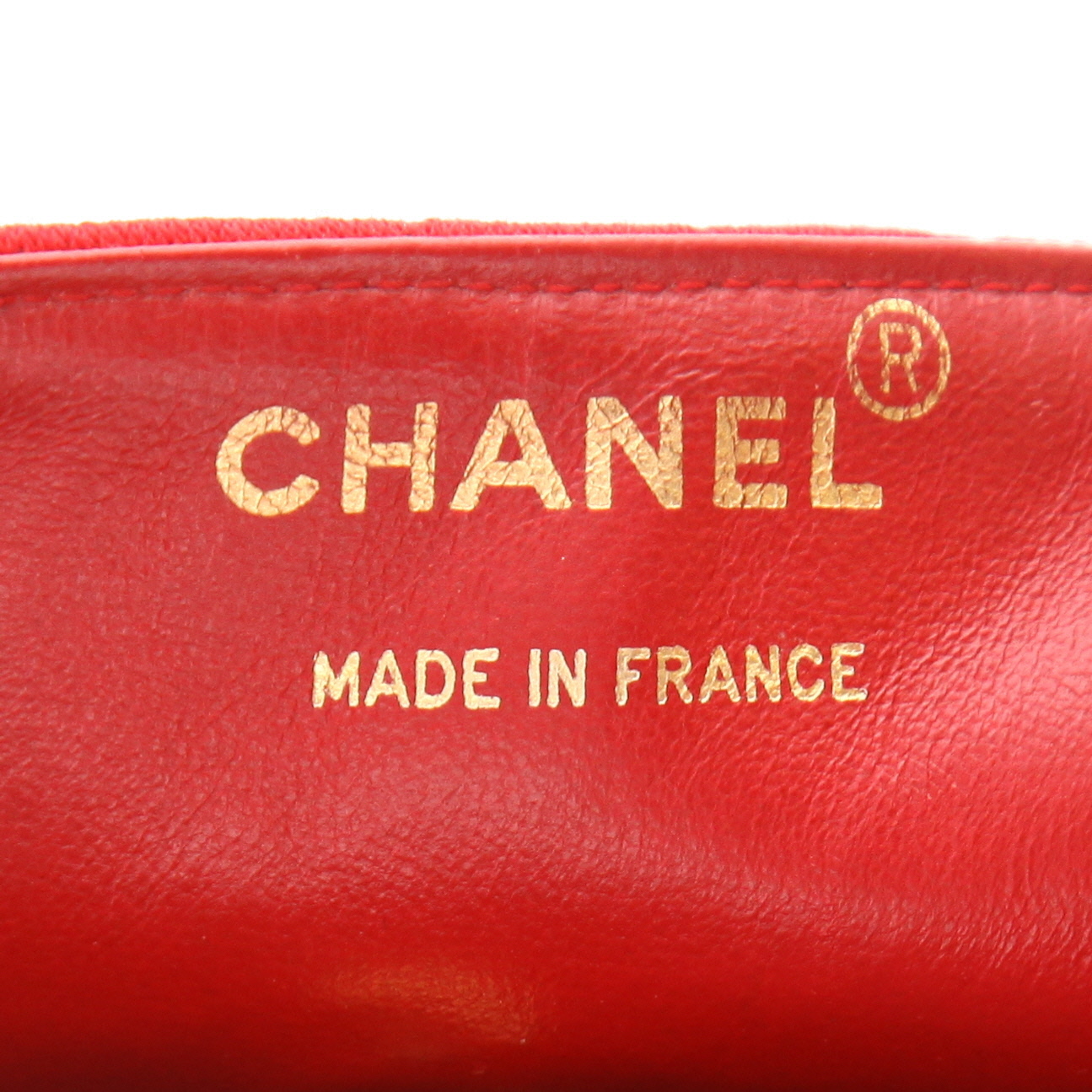 Borsa a tracolla Chanel  Vintage in jersey rosso e pelle blu marino - Detail D2