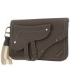 Pochette Dior  Saddle en cuir grainé taupe - 00pp thumbnail