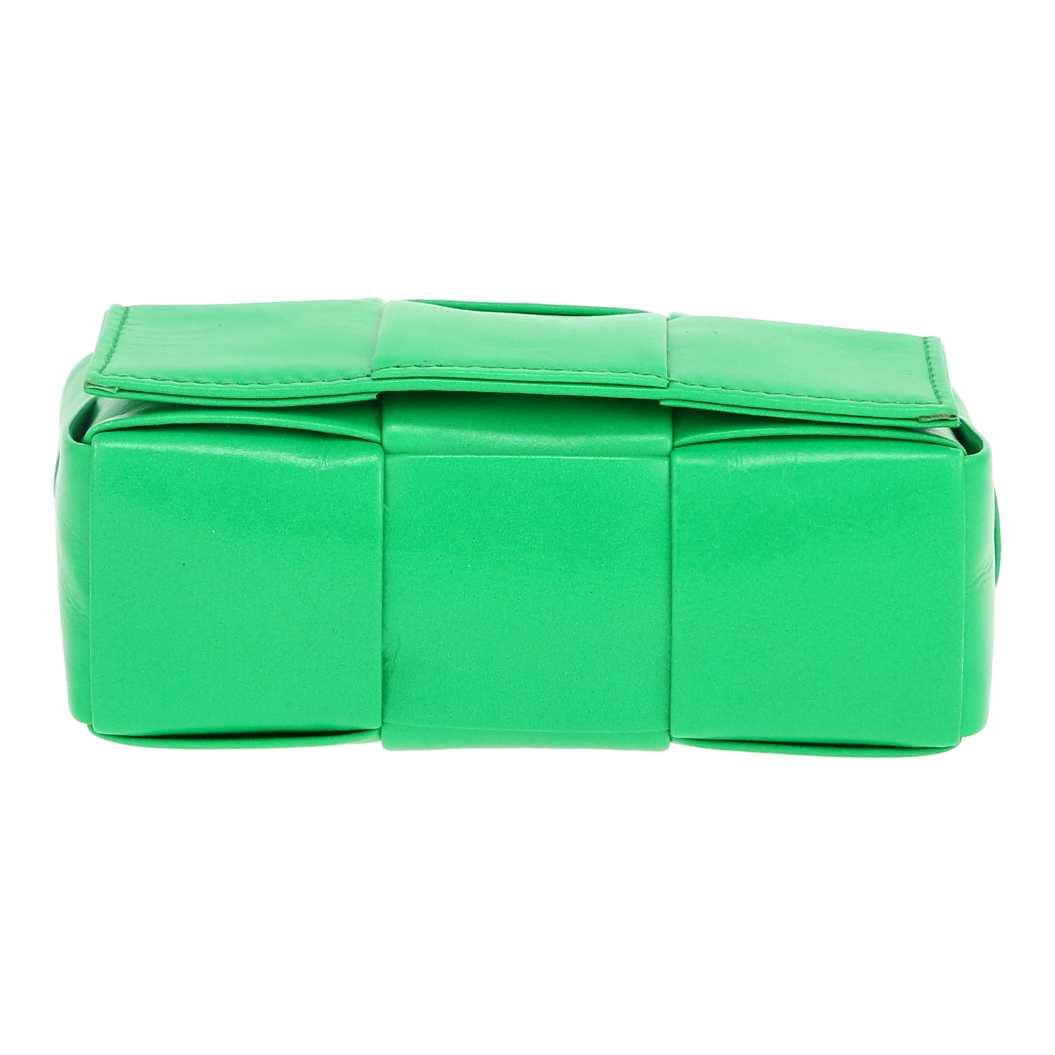 Borsa a tracolla Bottega Veneta  Cassette in pelle intrecciata verde - Detail D1