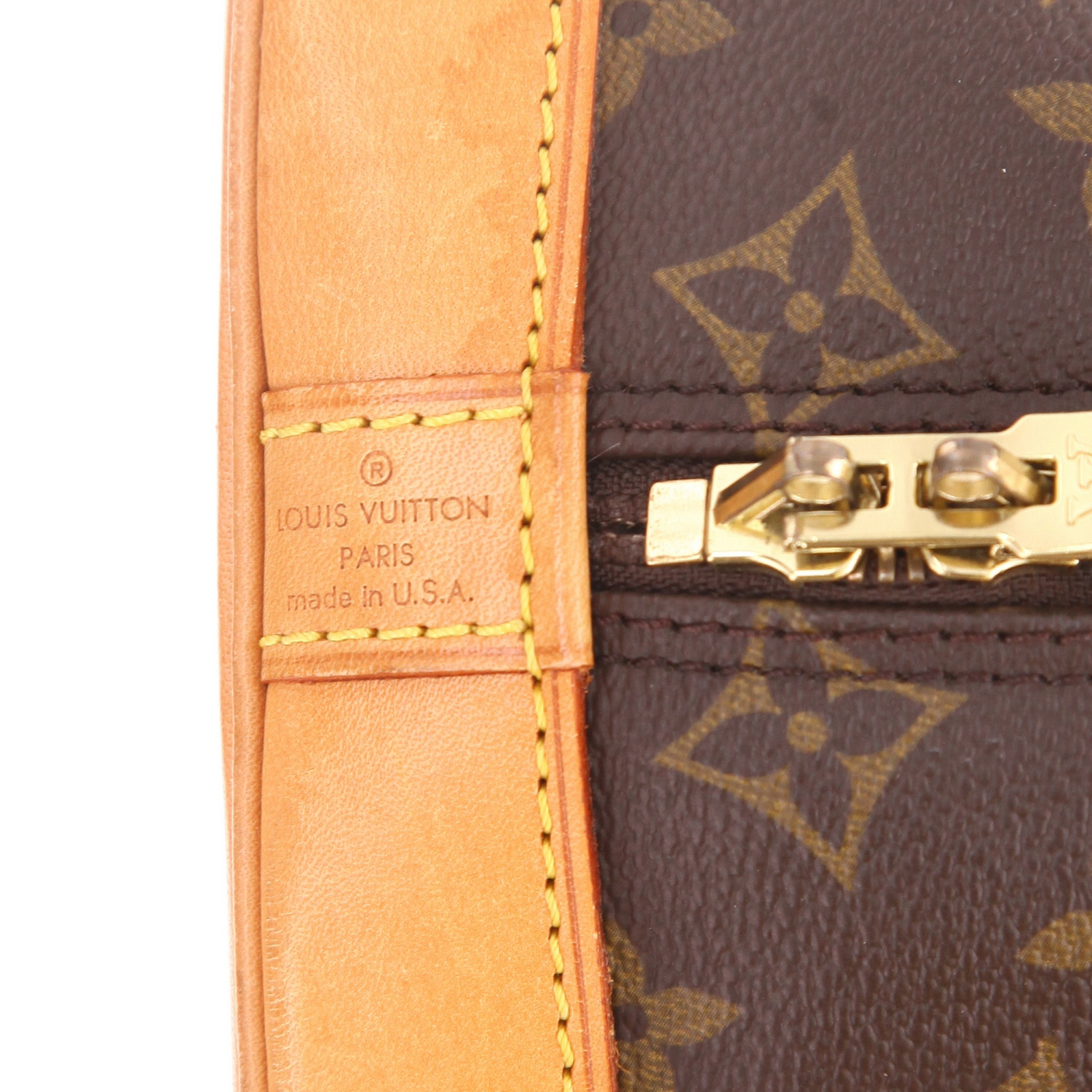 Louis Vuitton  Alma handbag  in brown monogram canvas  and natural leather - Detail D2