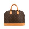 Bolso de mano Louis Vuitton  Alma en lona Monogram marrón y cuero natural - 360 thumbnail