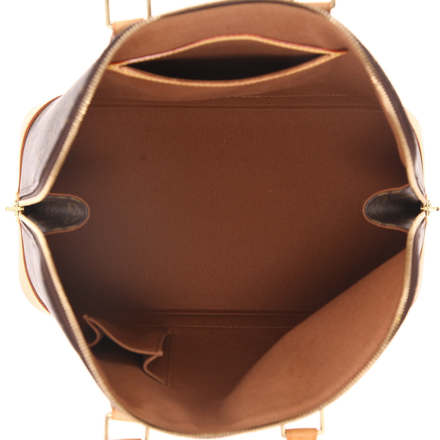 Louis Vuitton  Alma handbag  in brown monogram canvas  and natural leather - Detail D3