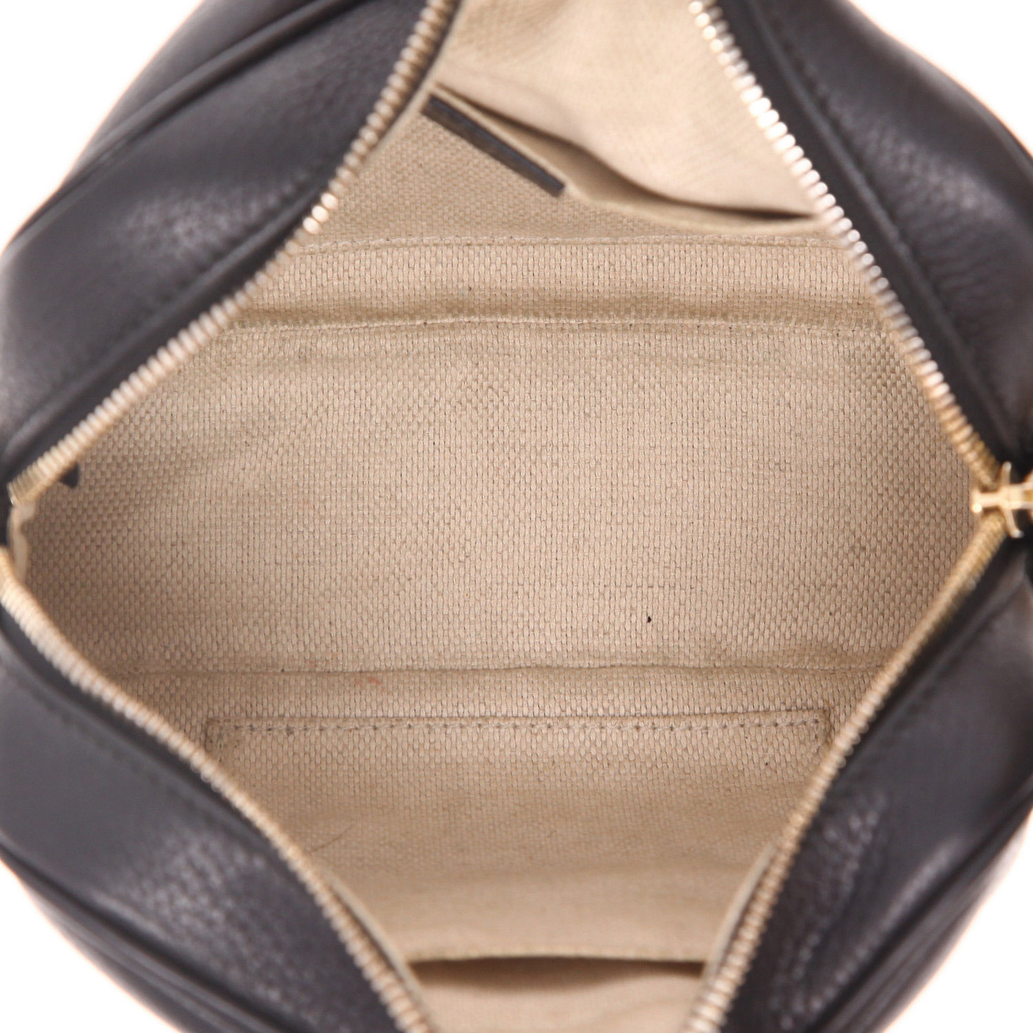 Sac bandoulière Gucci  Soho Disco en cuir grainé noir - Detail D3