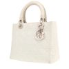 Bolso de mano Dior  Lady Dior modelo mediano  en cuero cannage blanco - 00pp thumbnail