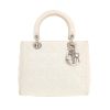 Bolso de mano Dior  Lady Dior modelo mediano  en cuero cannage blanco - 360 thumbnail