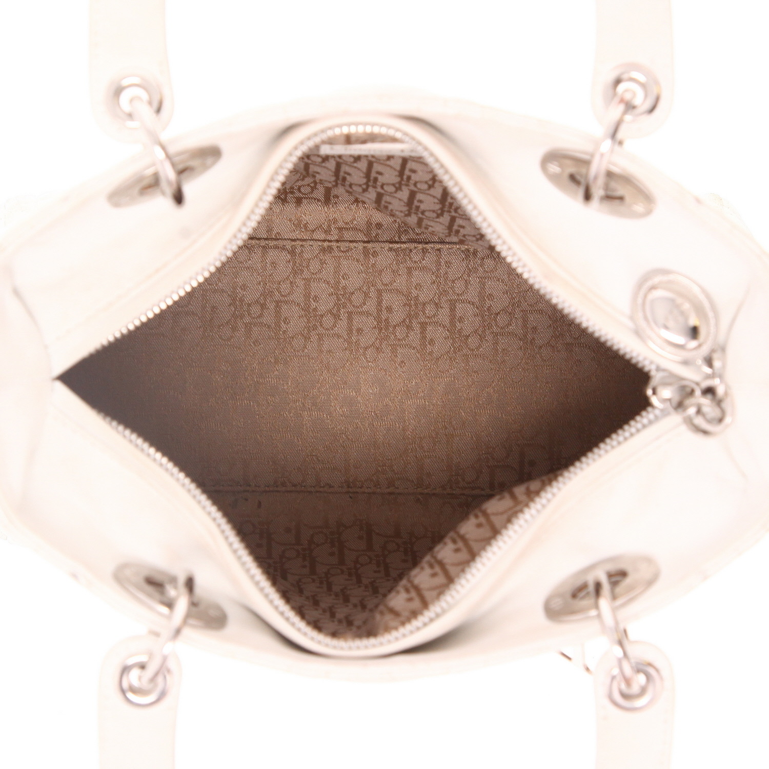 Borsa Dior  Lady Dior modello medio  in pelle cannage bianca - Detail D3