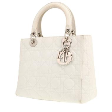Borsa Dior  Lady Dior modello medio  in pelle cannage bianca