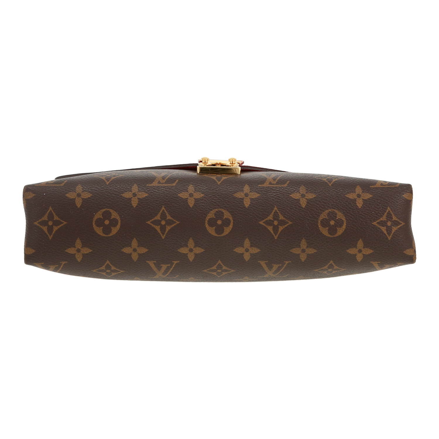 Louis Vuitton  Pallas Chain handbag  in brown monogram canvas  and red leather - Detail D1