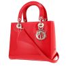 Dior  Lady Dior medium model  handbag  in red patent leather - 00pp thumbnail