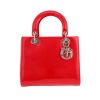 Dior  Lady Dior medium model  handbag  in red patent leather - 360 thumbnail