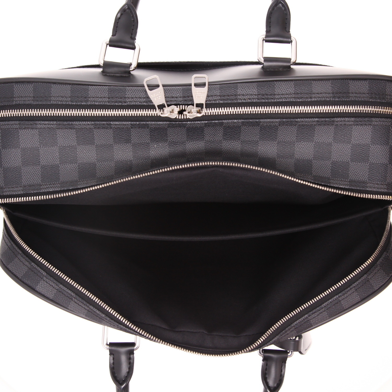 Louis Vuitton  Overnight briefcase  damier graphite canvas  and black leather - Detail D4