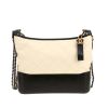 Chanel  Gabrielle  medium model  shoulder bag  in white quilted leather  and black leather - 360 thumbnail