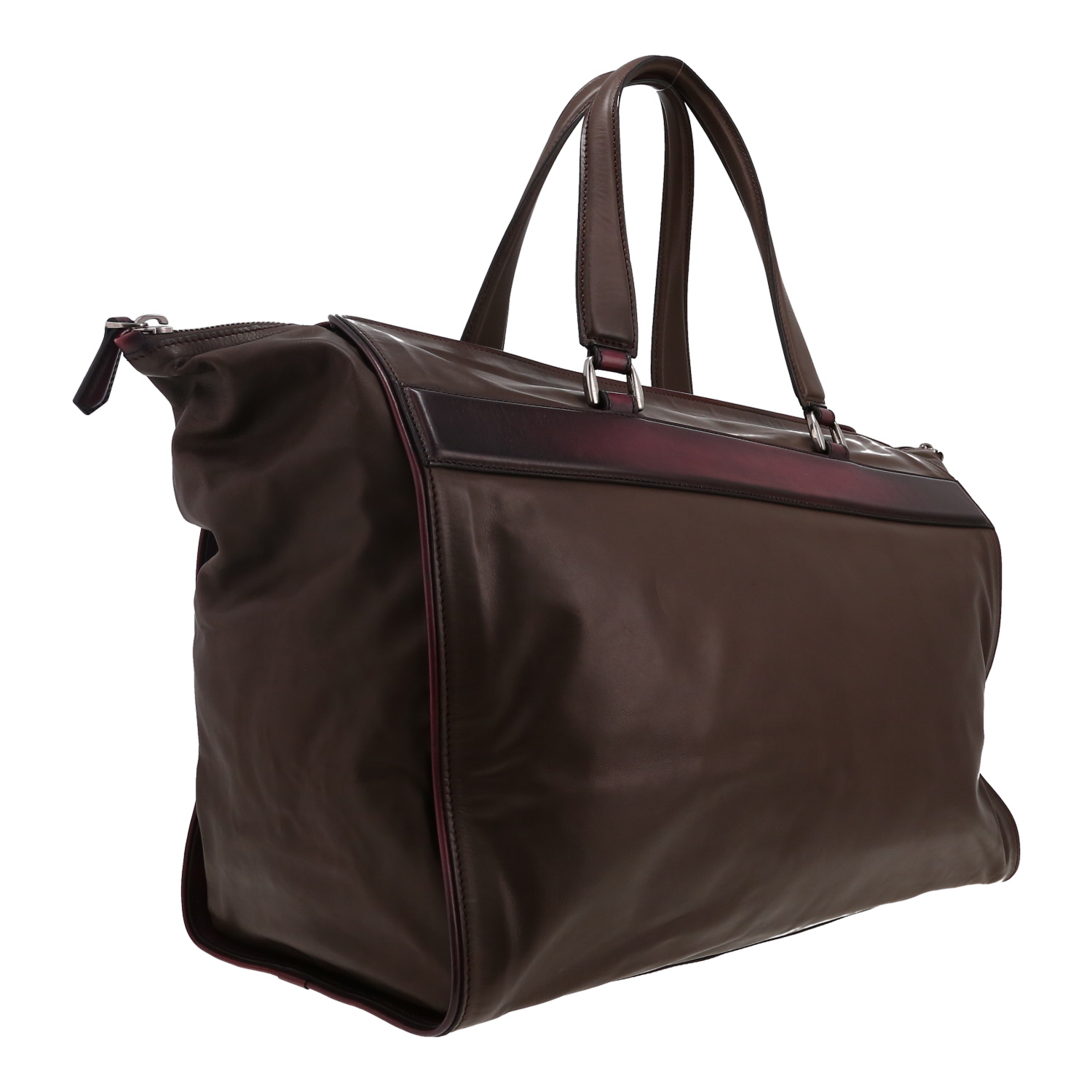 Bolsa de viaje Berluti en cuero marrón - Detail D3