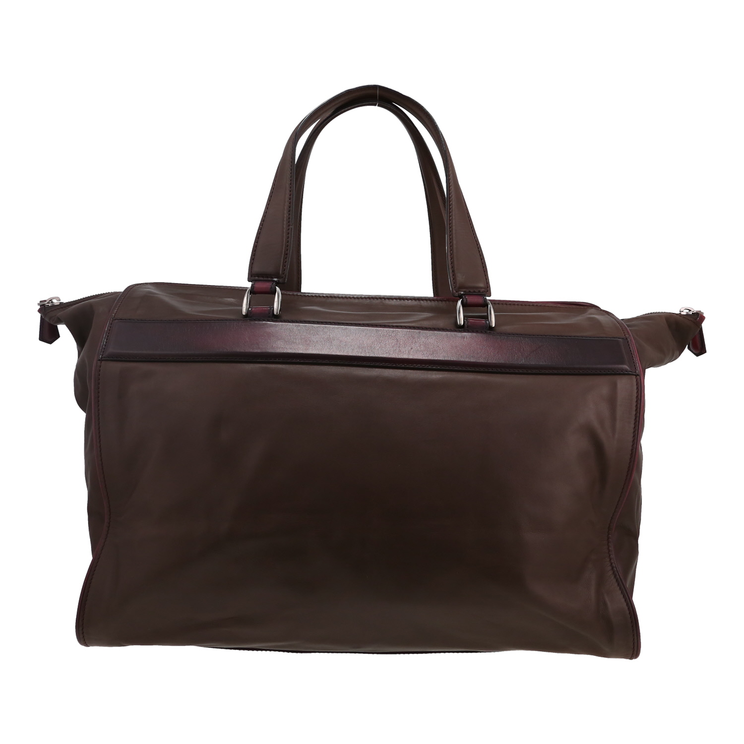 Bolsa de viaje Berluti en cuero marrón - Detail D5