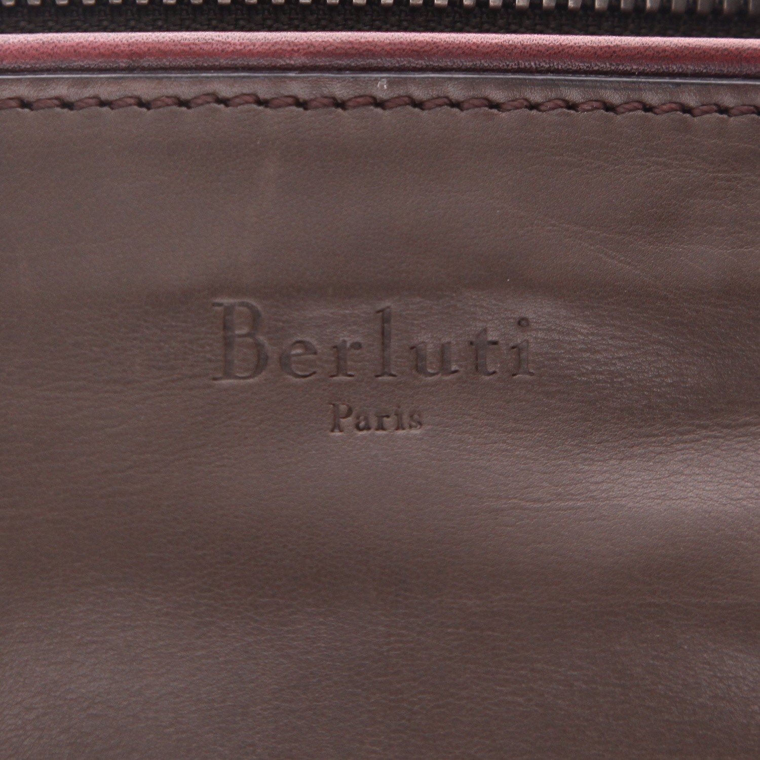 Bolsa de viaje Berluti en cuero marrón - Detail D6