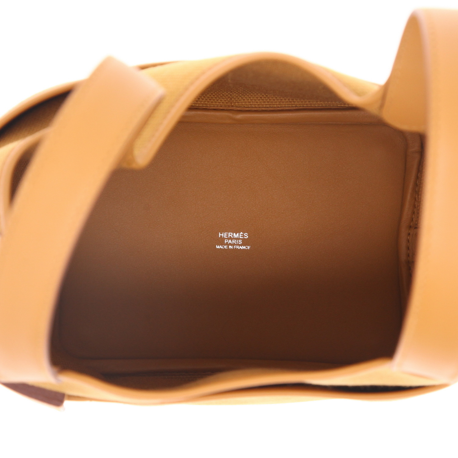 Borsa Hermès  Picotin 26 cm in tela beige Sésame e pelle beige Sésame - Detail D3
