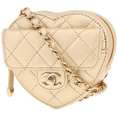 Bolsito-cinturón Chanel  Heart bag en cuero dorado