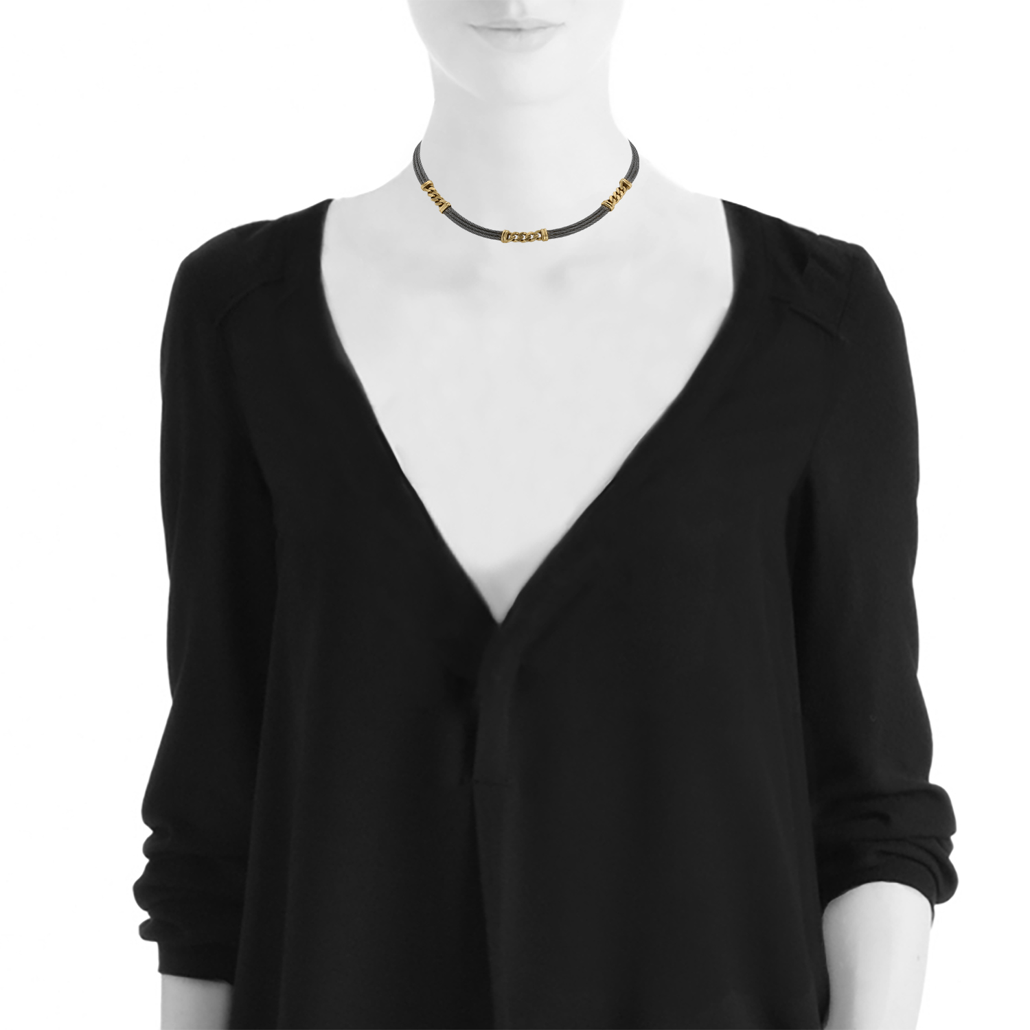 Collana Fred Force 10 in oro giallo e acciaio - Detail D1