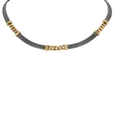 Collar Fred Force 10 de oro amarillo y acero