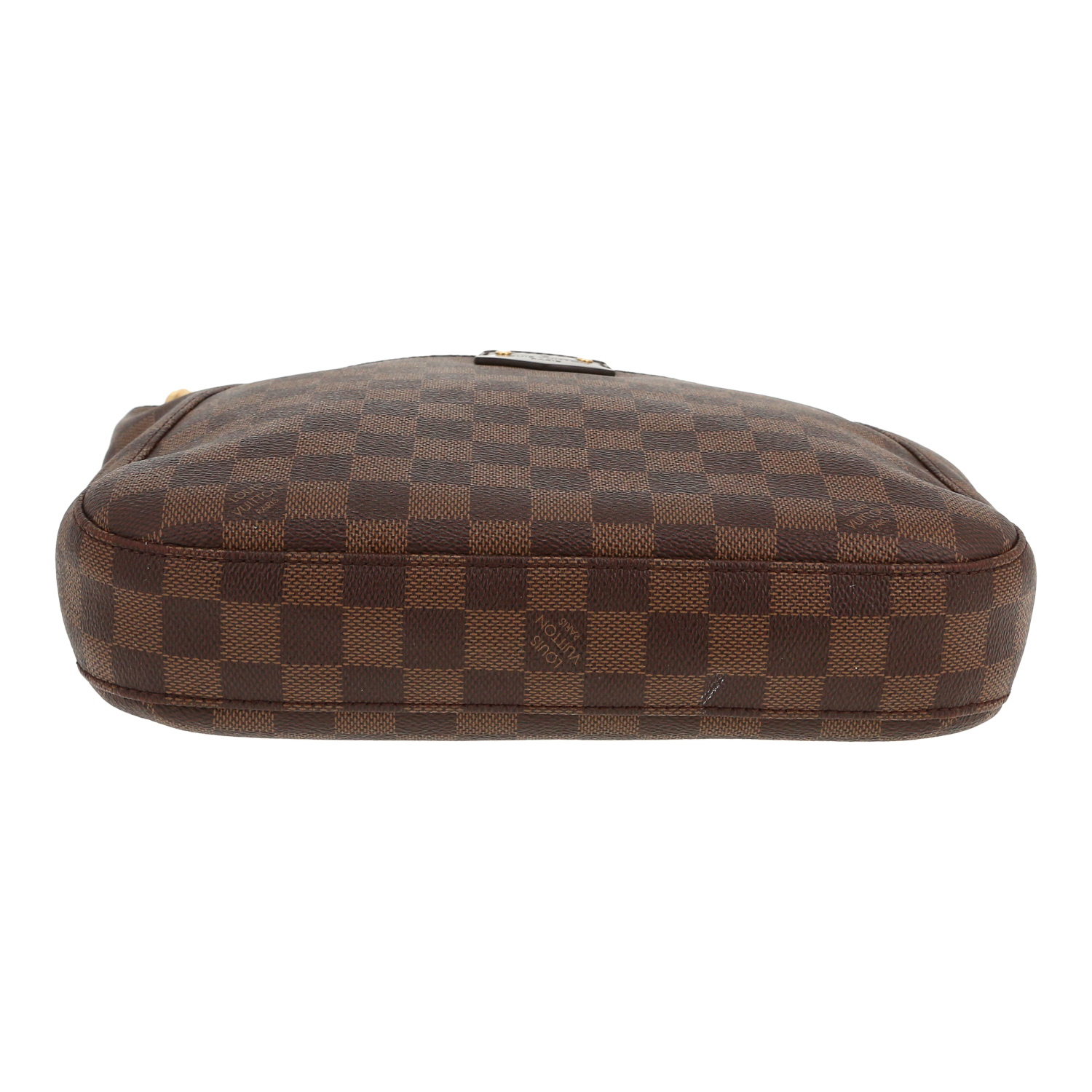Louis Vuitton  South Bank shoulder bag  in ebene damier canvas  and brown leather - Detail D1