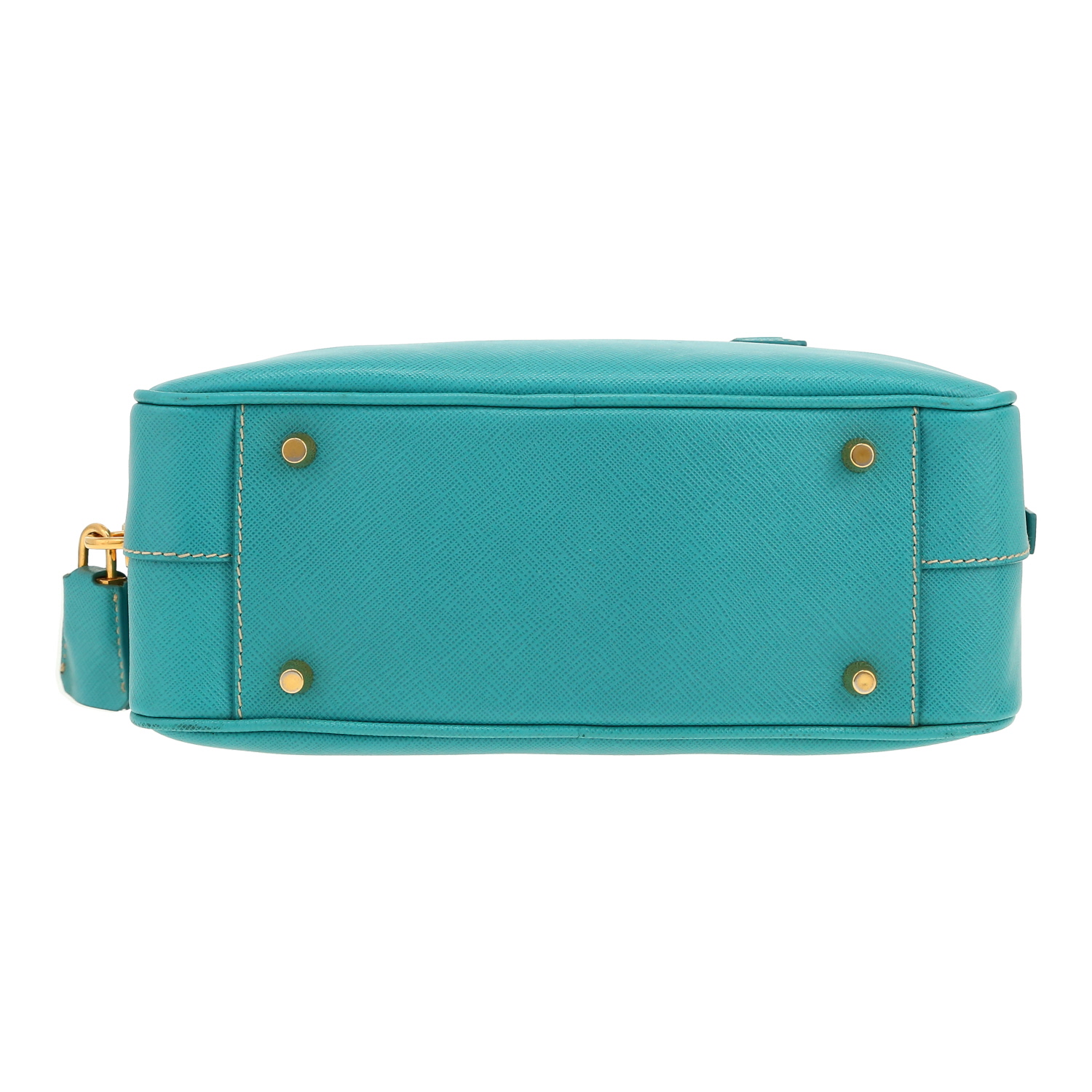 Bolso de mano Prada   en cuero azul - Detail D1