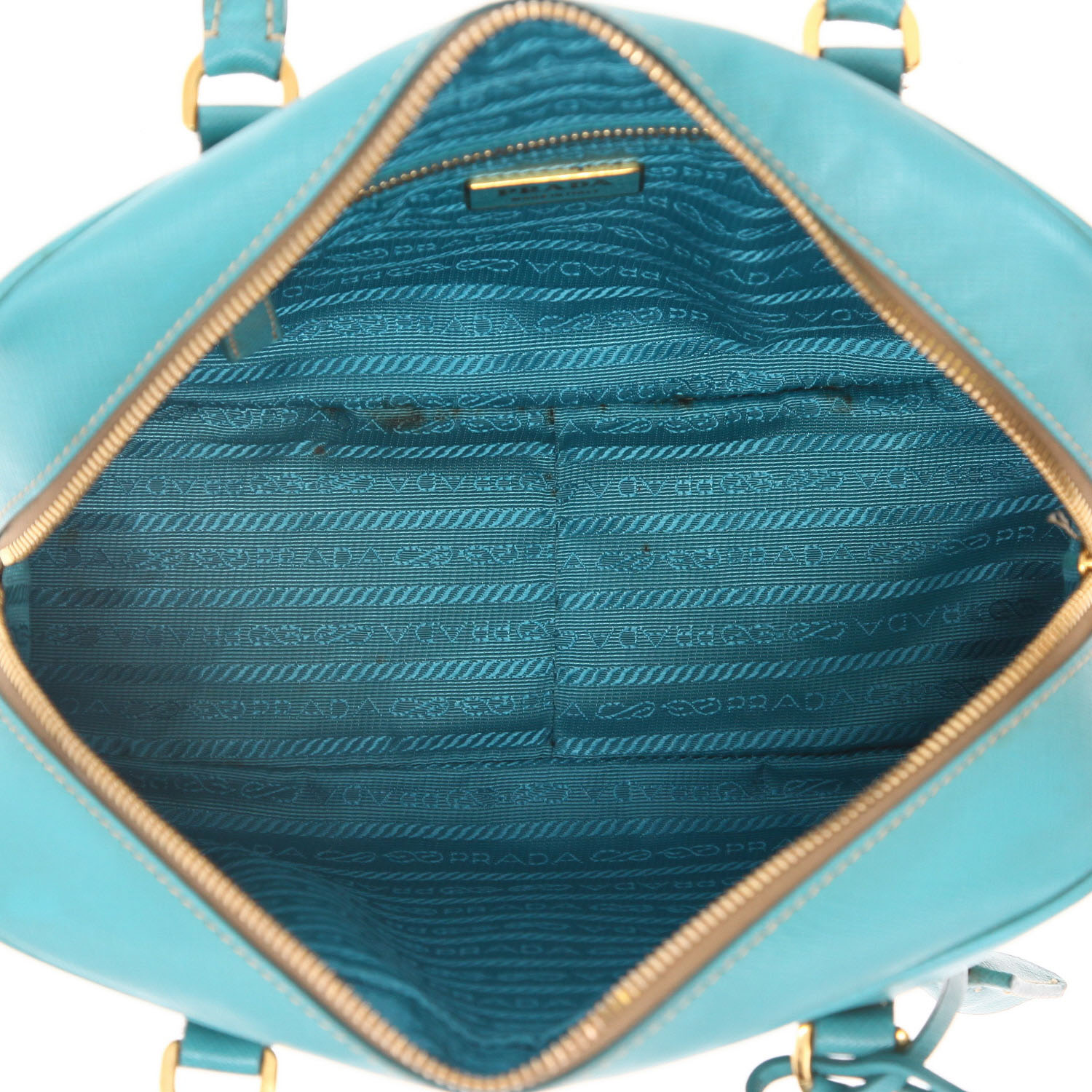 Sac à main Prada   en cuir bleu - Detail D3