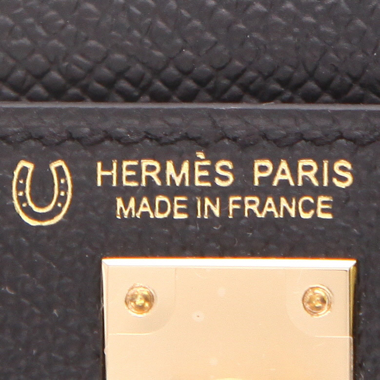 Hermès  Kelly 20 cm handbag  in black epsom leather - Detail D2