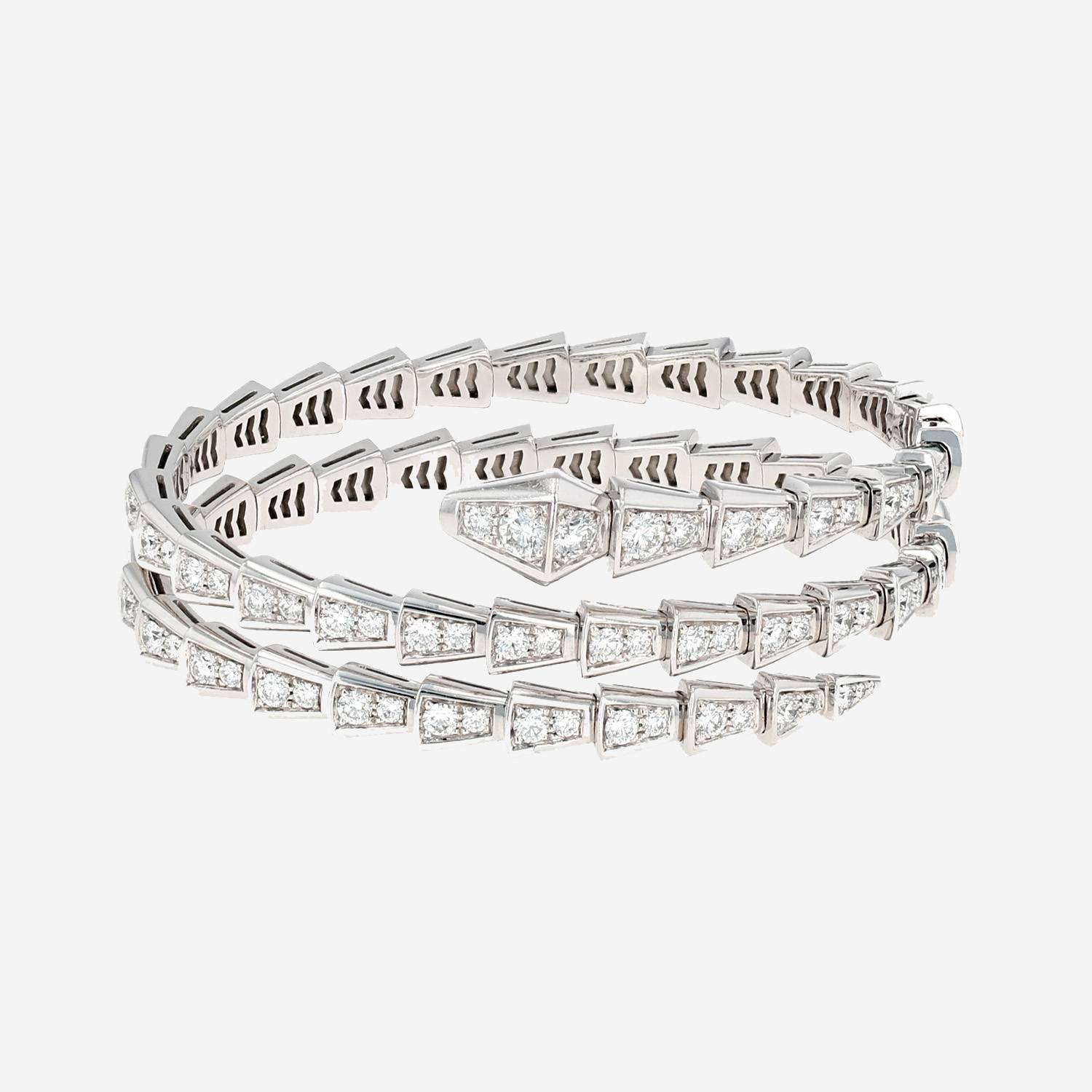Bulgari Serpenti Viper large model bracelet in white gold and diamonds
