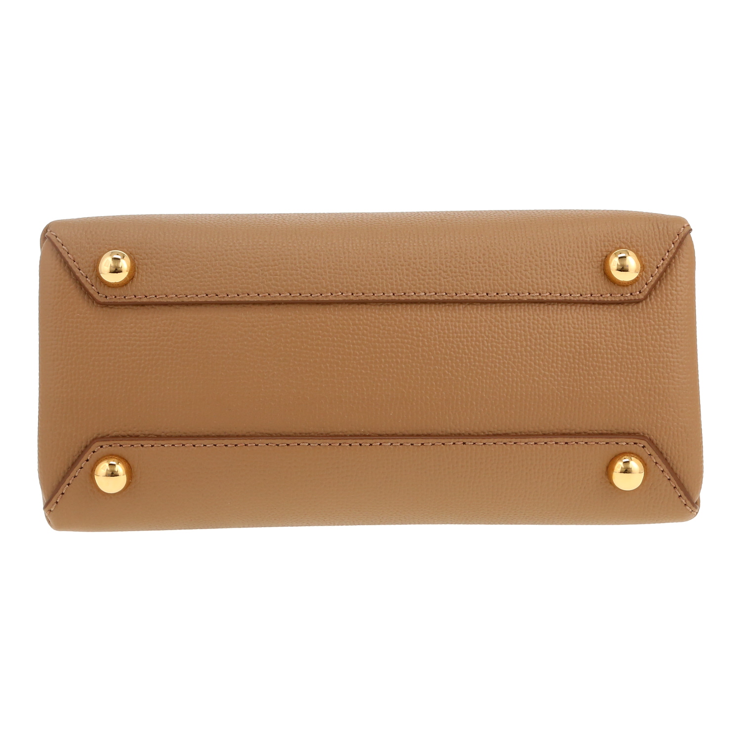 Sac à main Burberry   en cuir marron et toile imprimée à motif rayé - Detail D1