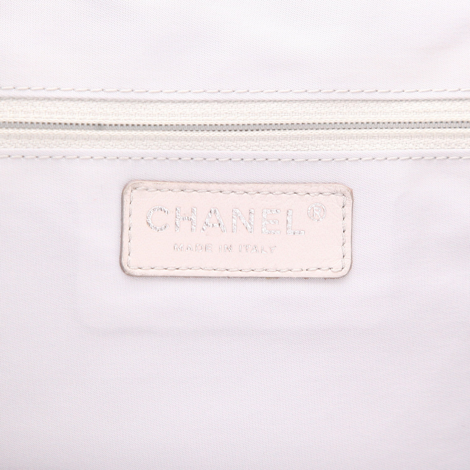 Shopping bag Chanel  Paris-Biarritz in tela grigia e tela bianca - Detail D2