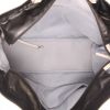 Chanel   shopping bag  in grey leather  and white canvas - Detail D3 thumbnail