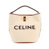 Sac à main Celine  Seau 16 en toile beige et cuir marron - 360 thumbnail