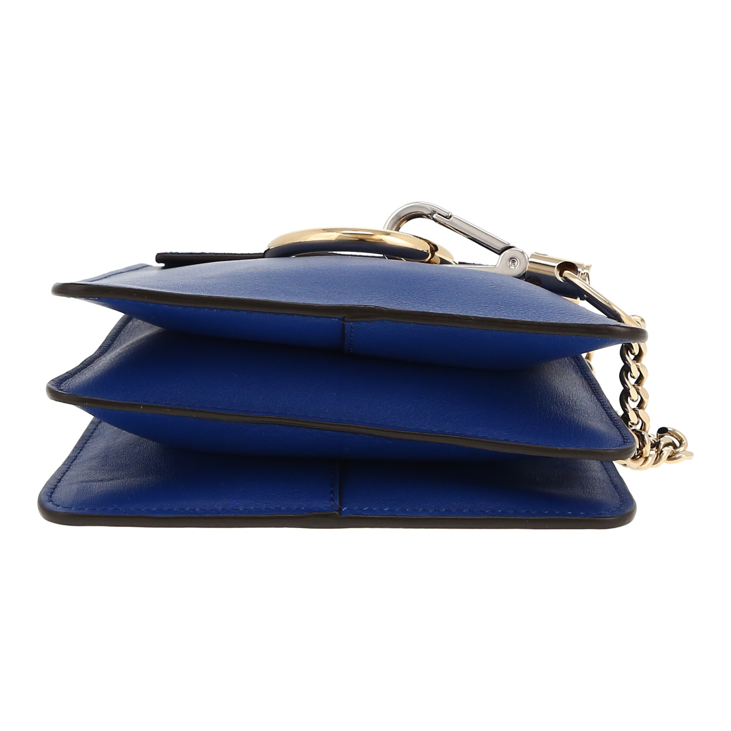 Chloé  Faye shoulder bag  in blue leather  and blue suede - Detail D1