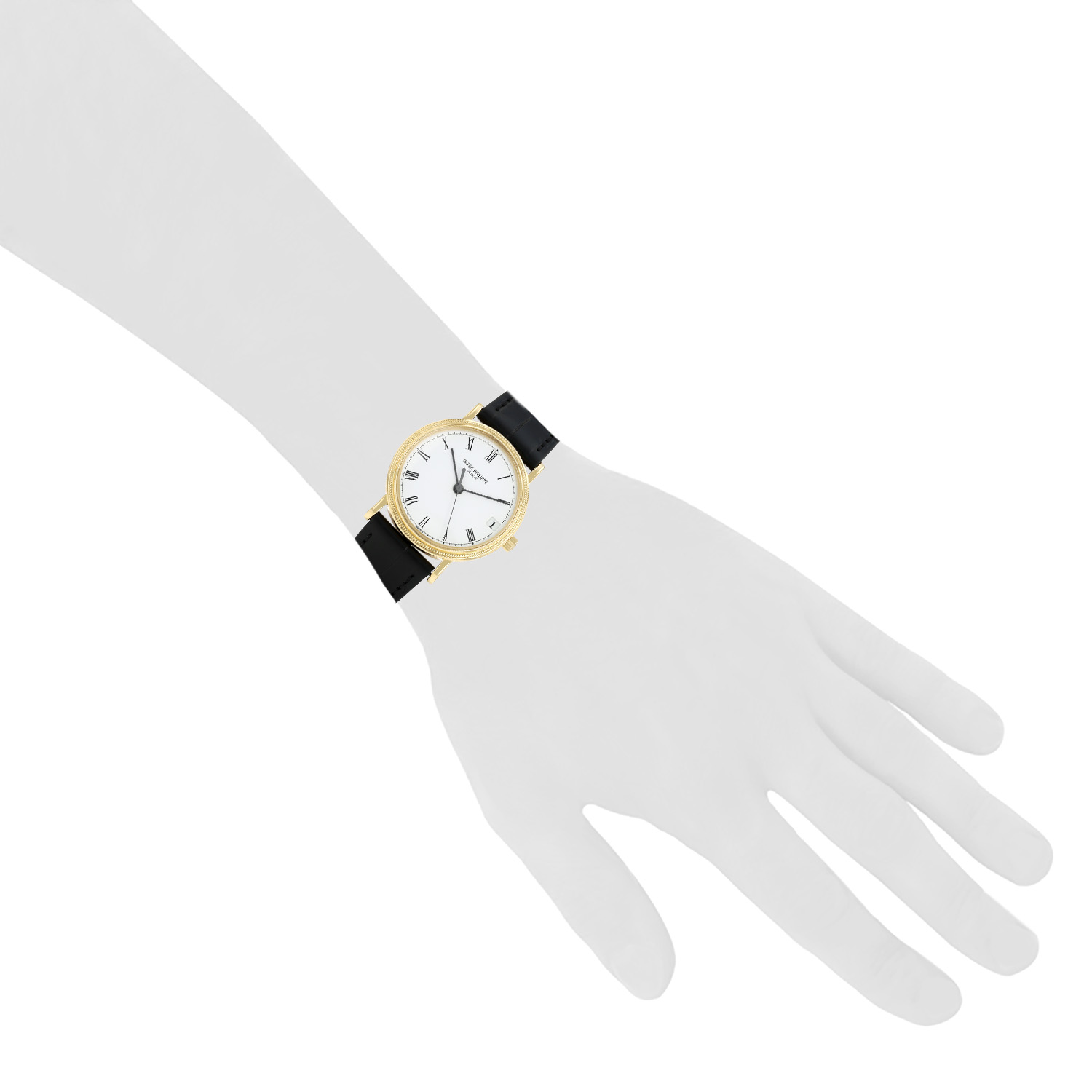 Reloj Patek Philippe Calatrava Clous De Paris de oro amarillo Ref: Patek Philippe - 3802  Circa 1994 - Detail D1